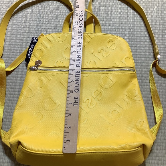 Desigual Women\'s Yellow Backpack LOGO IN RELIEF Missing Keyring main image 8